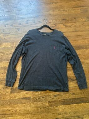 Polo Ralph Lauren Charcoal Grey Long Sleeved T-Shirt, Size Large